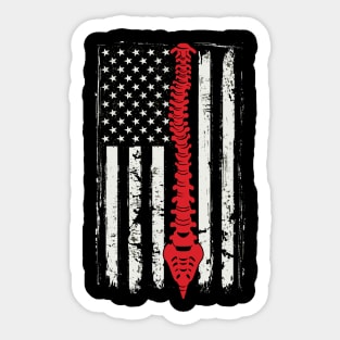 Chiropractic Spine with American flag funny chiropractor Sticker